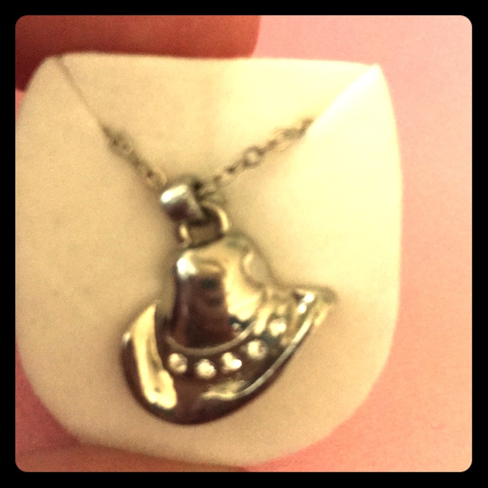 Silver Cowboy Charm with chain